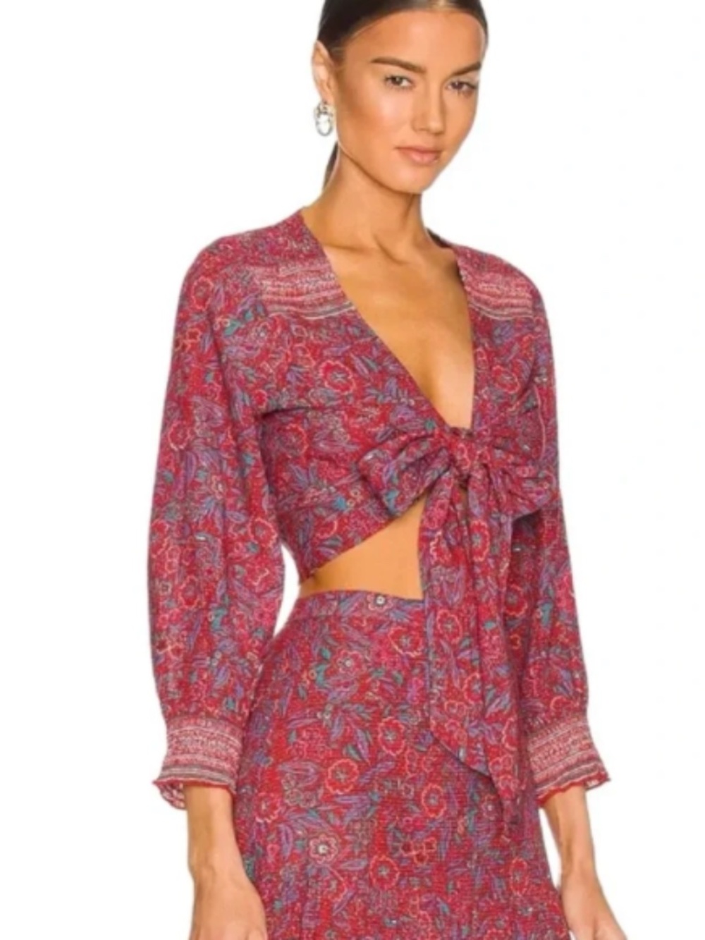 Veronica Beard Sarah Floral Tie Top (Size S)